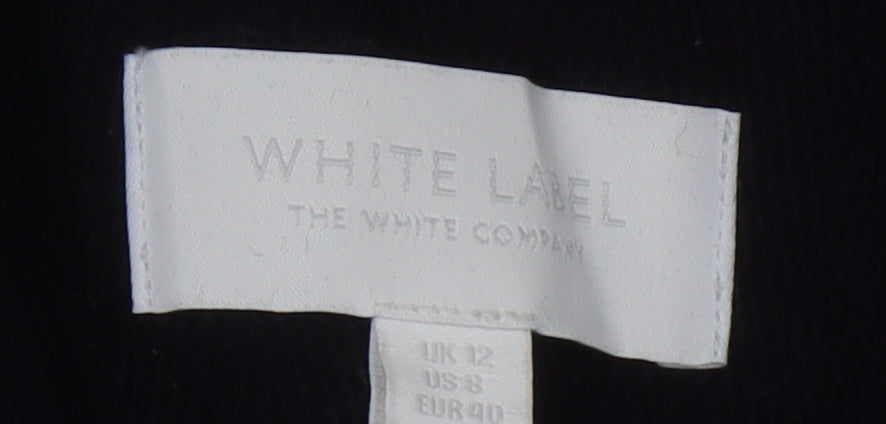 The White Company Women's Black Wool Coat, Size 12