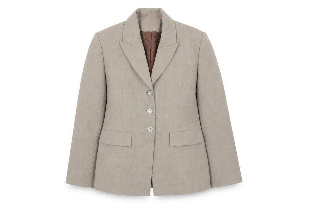 Front view of Richards Women's Beige Blazer, size 12, Business Wear