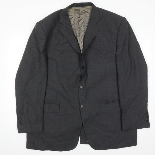 Marks and Spencer Men's Grey Suit Jacket, 46R Wool