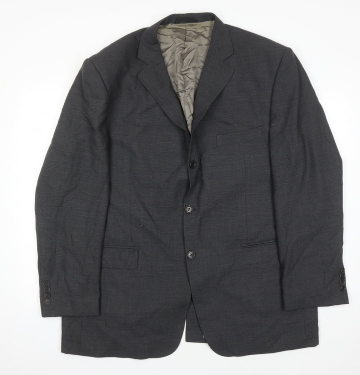 Marks and Spencer Men's Grey Suit Jacket, 46R Wool