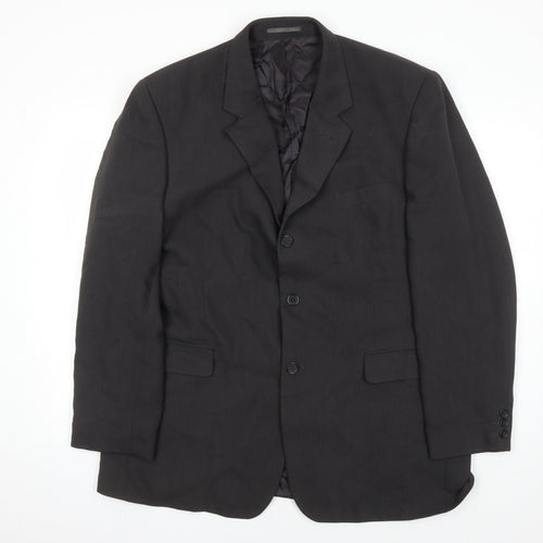 Jonathan Adams Men's Black Formal Blazer, Size 46, Regular Fit