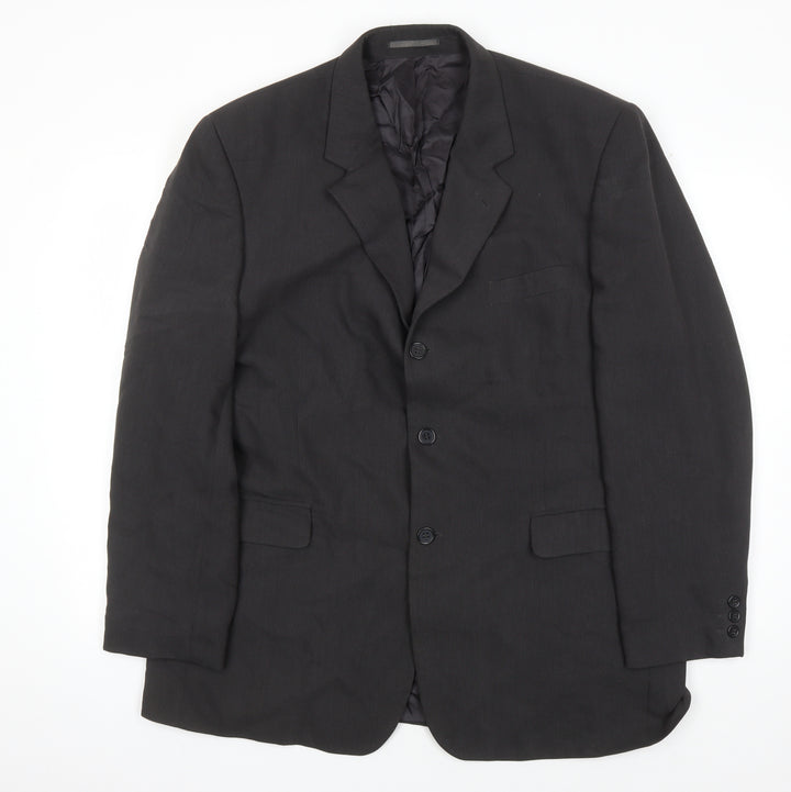 Jonathan Adams Men's Black Formal Blazer, Size 46, Regular Fit