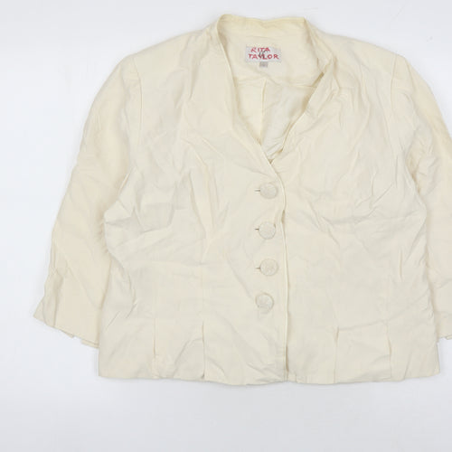 Rita Taylor Women's Ivory Blazer, Size 16, Formal