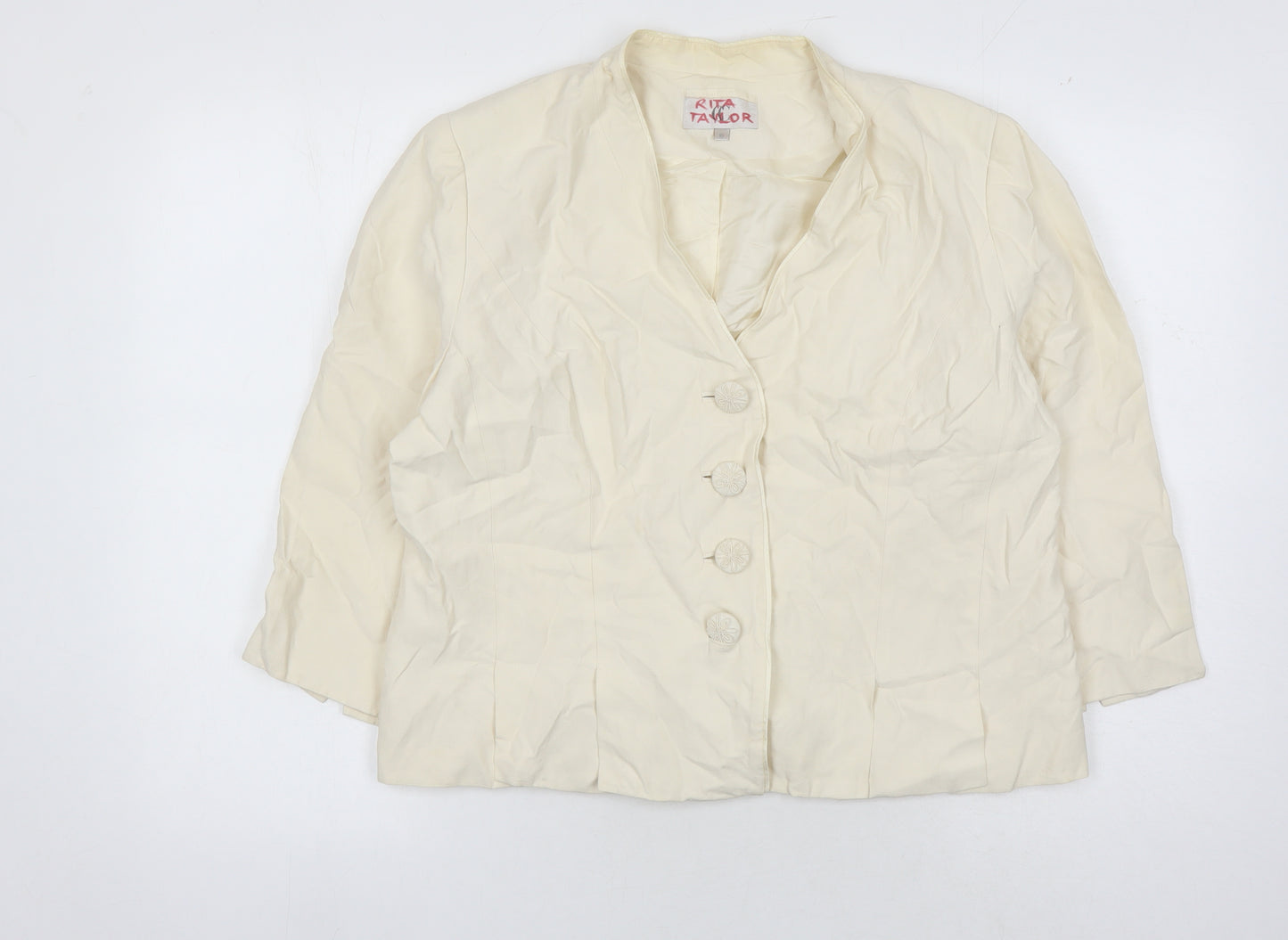 Rita Taylor Women's Ivory Blazer, Size 16, Formal