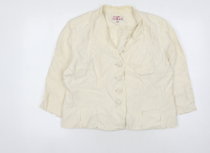 Rita Taylor Women's Ivory Blazer, Size 16, Formal