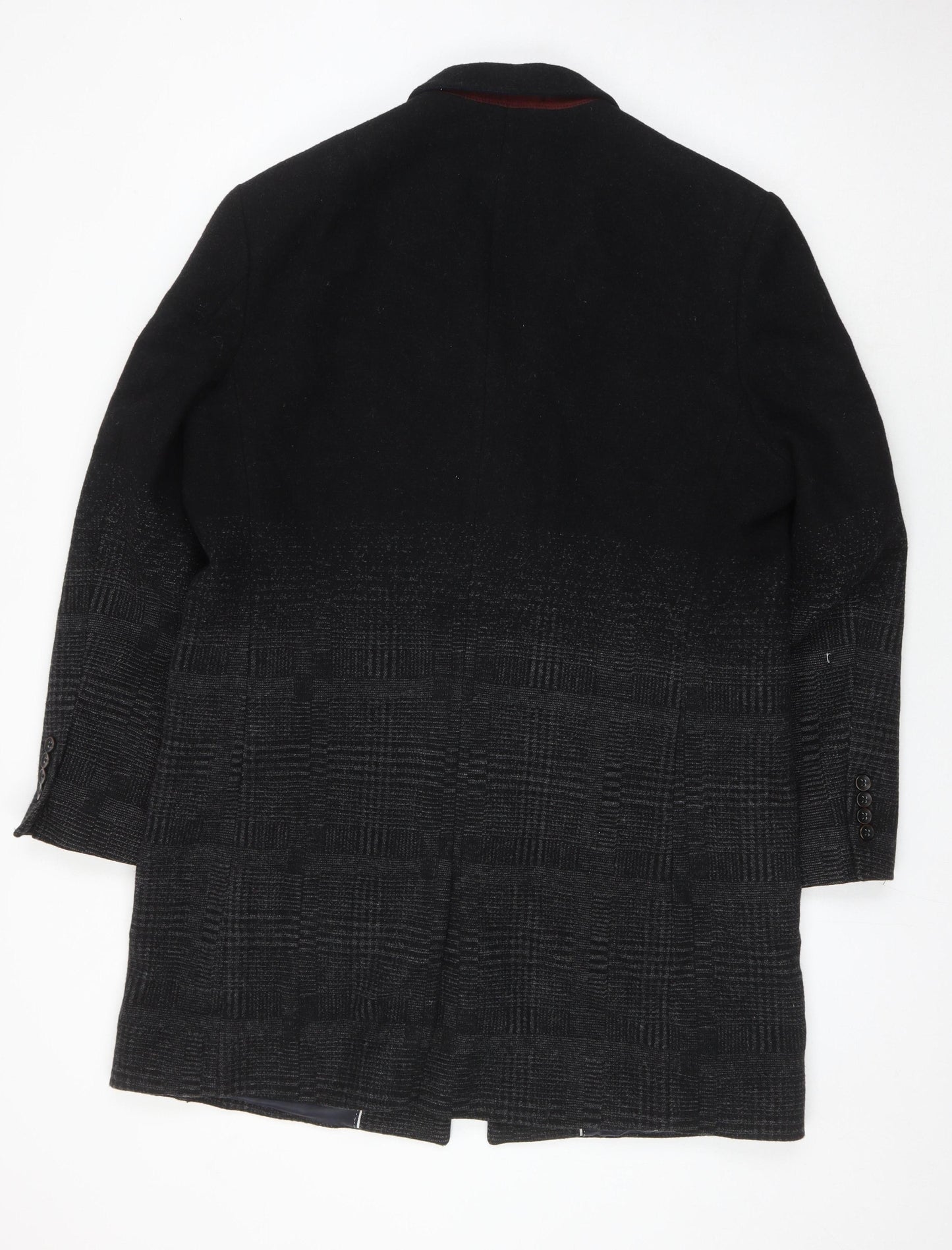 RJR. John Rocha Men's Black Check Overcoat Size 44