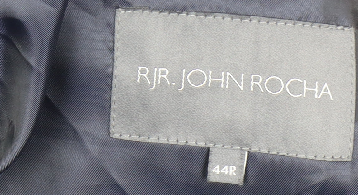 RJR. John Rocha Men's Black Check Overcoat Size 44