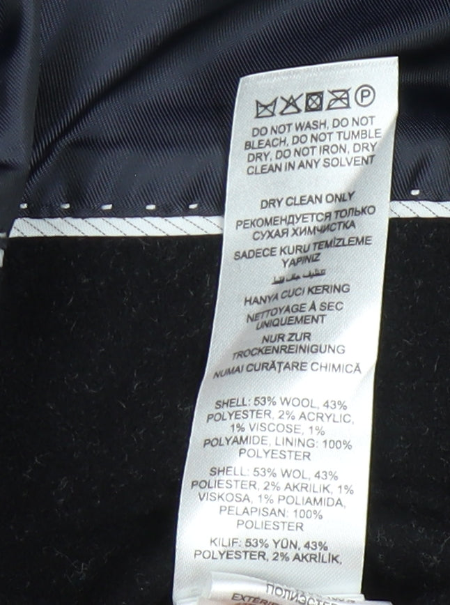 RJR. John Rocha Men's Black Check Overcoat Size 44