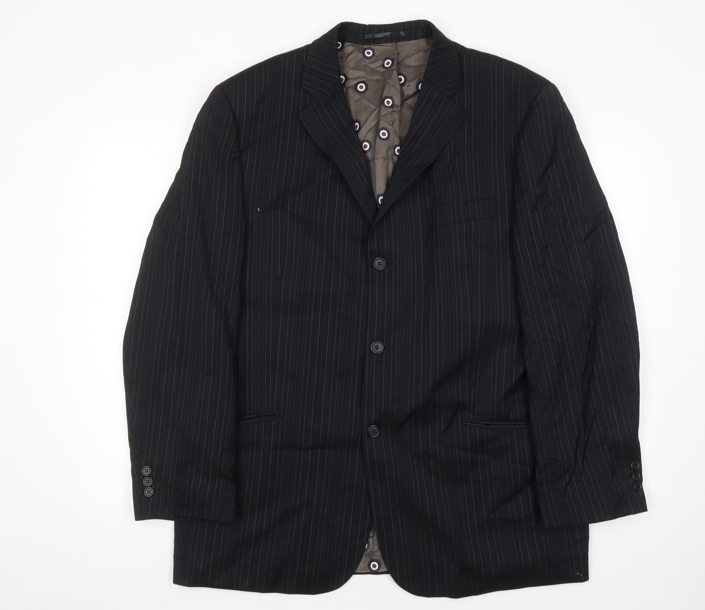 Ben Sherman Men's Black Vintage Blazer, Size 44R