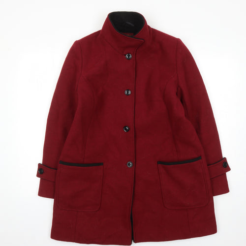 Kesta Women's Red Wool Blend Overcoat Size 12