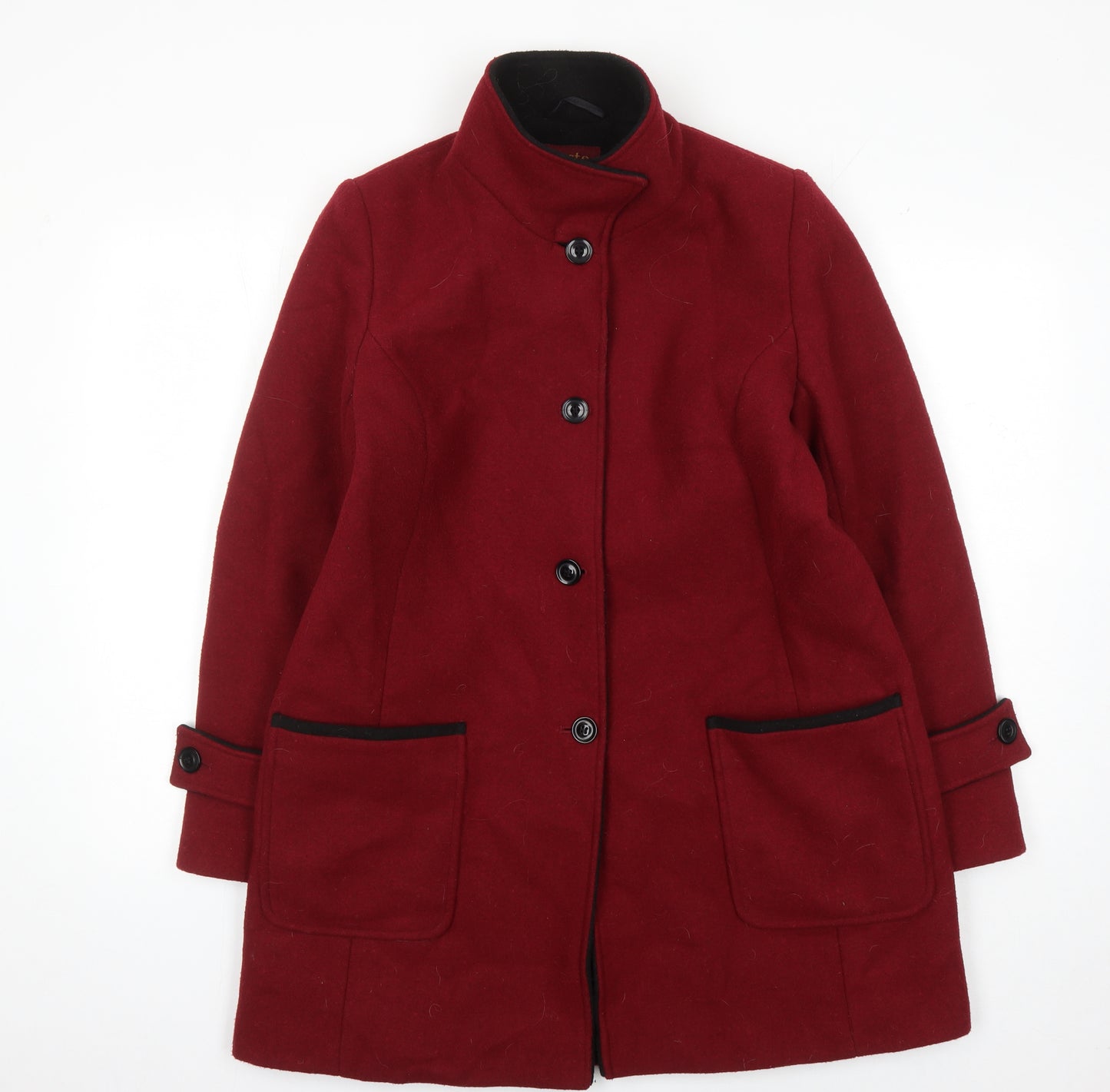 Kesta Women's Red Wool Blend Overcoat Size 12