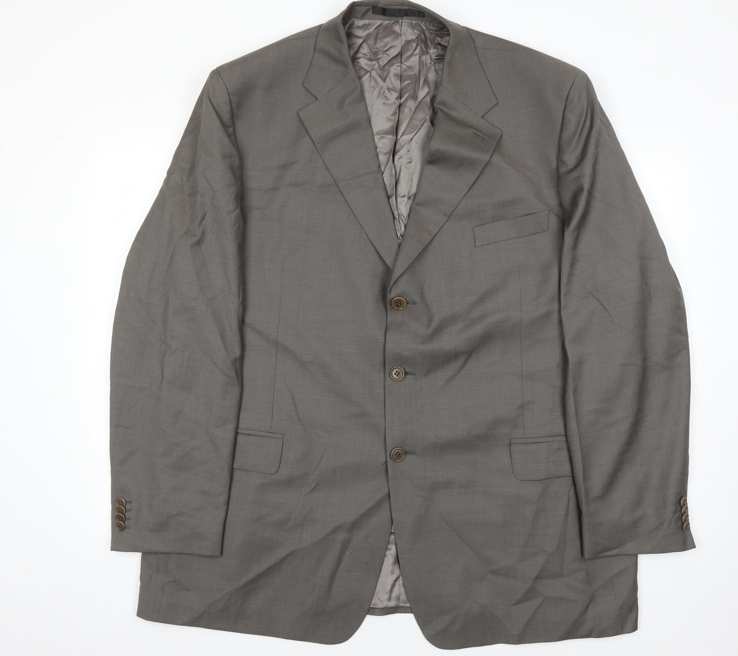 Marks and Spencer Grey Men's Long Wool Blazer 48