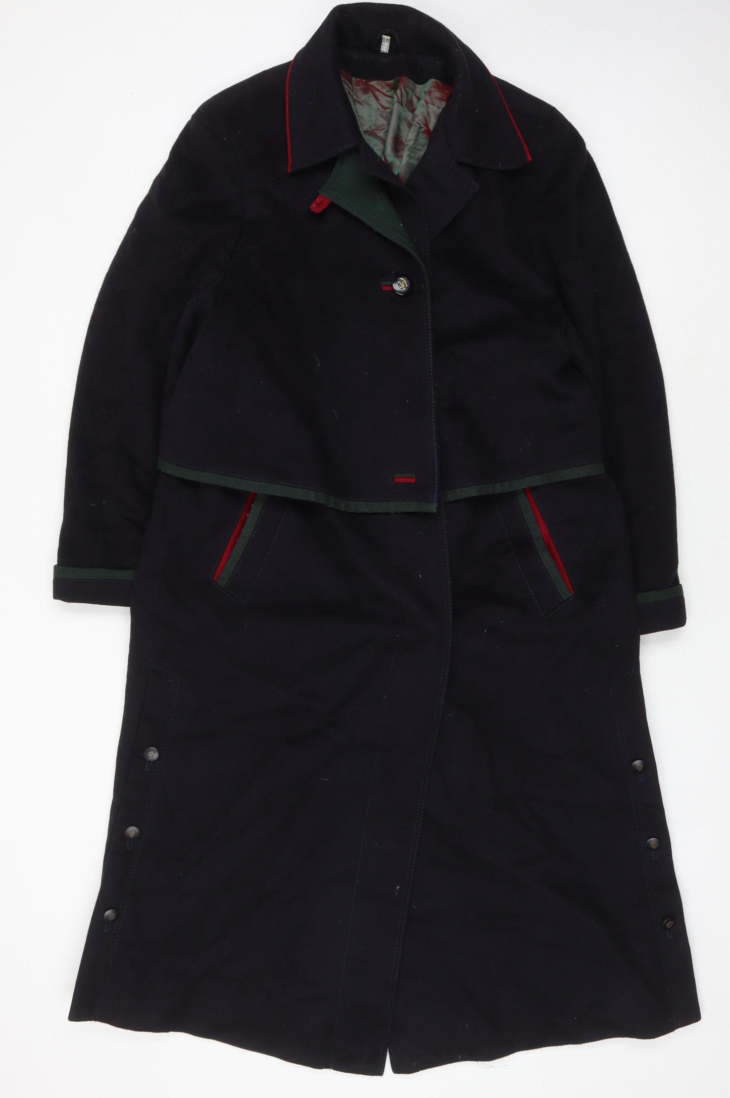 Original Loden Women's Black Wool Overcoat Size 14