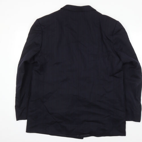 Austin Reed Men's Black Wool Double-Breasted Blazer 46R