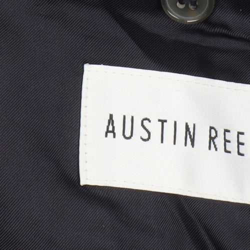 Austin Reed Men's Black Wool Double-Breasted Blazer 46R
