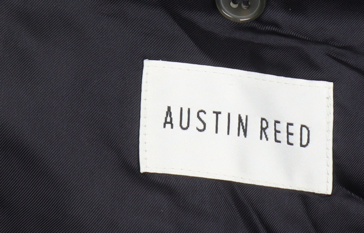 Austin Reed Men's Black Wool Double-Breasted Blazer 46R