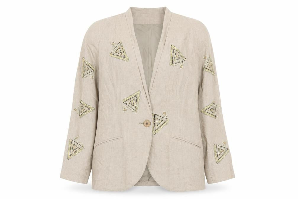 Ghinelli Beige Women's Suit Jacket - Size 12