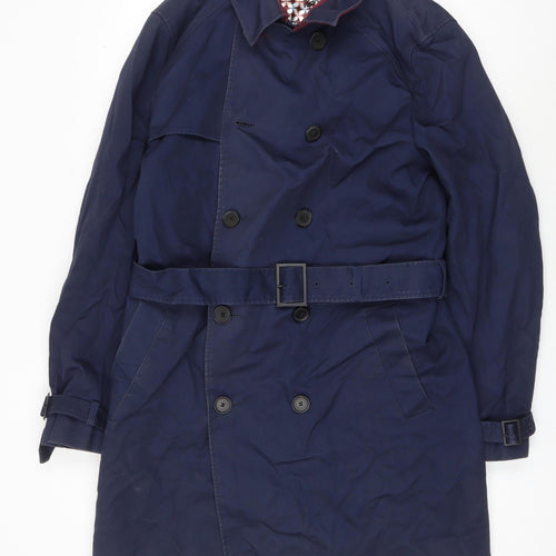 A.M London Women's Blue Trench Coat Size M