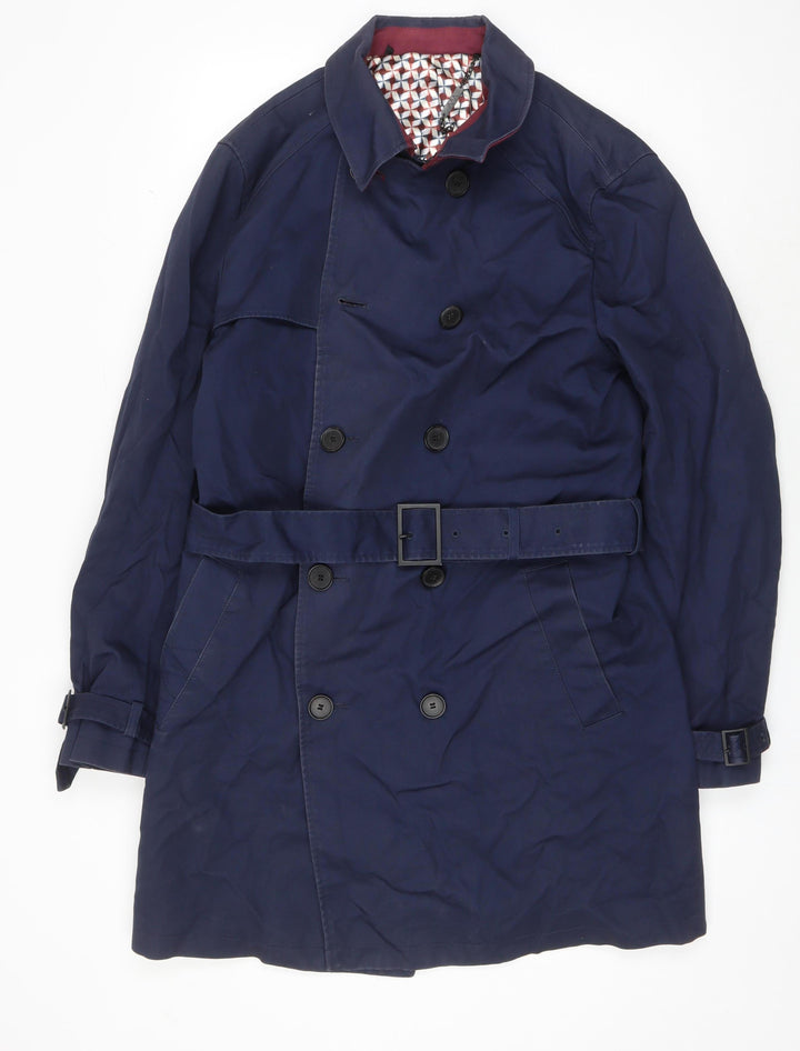 A.M London Women's Blue Trench Coat Size M