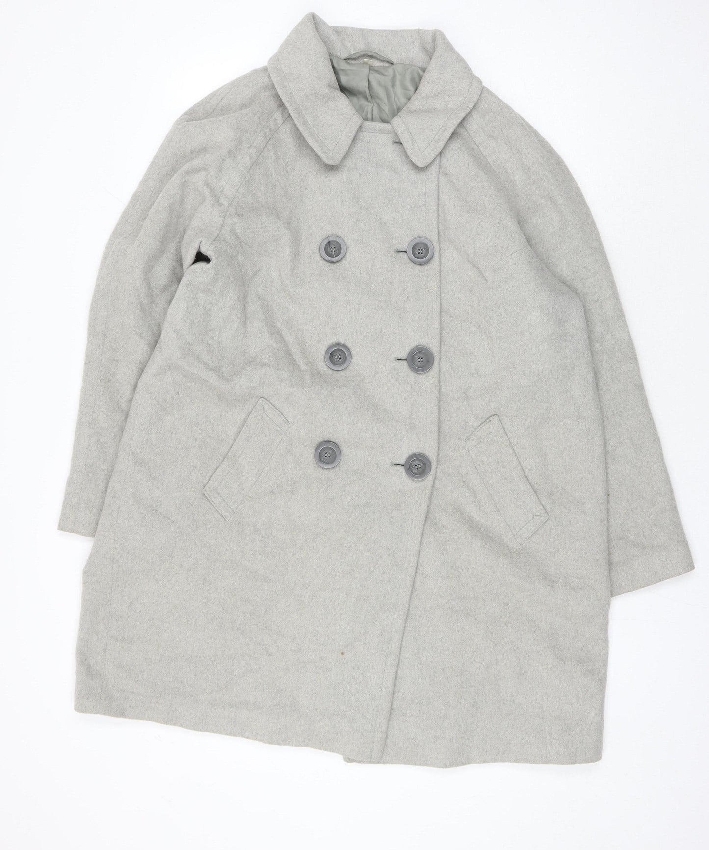 Cotswold Collections Women's Grey Pea Coat Size 16, Classic Style