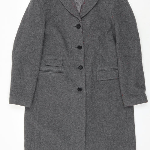 Newhouse Women's Grey Wool Mid-Length Overcoat Size 10