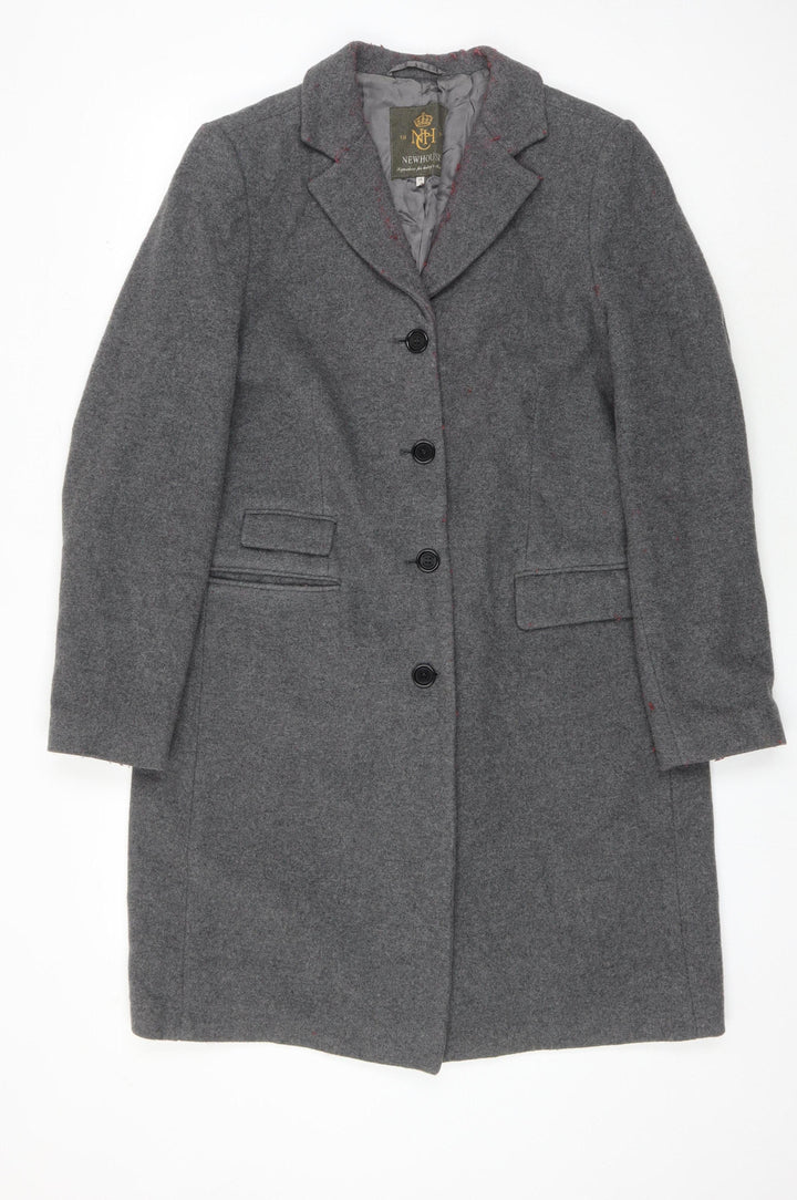 Newhouse Women's Grey Wool Mid-Length Overcoat Size 10