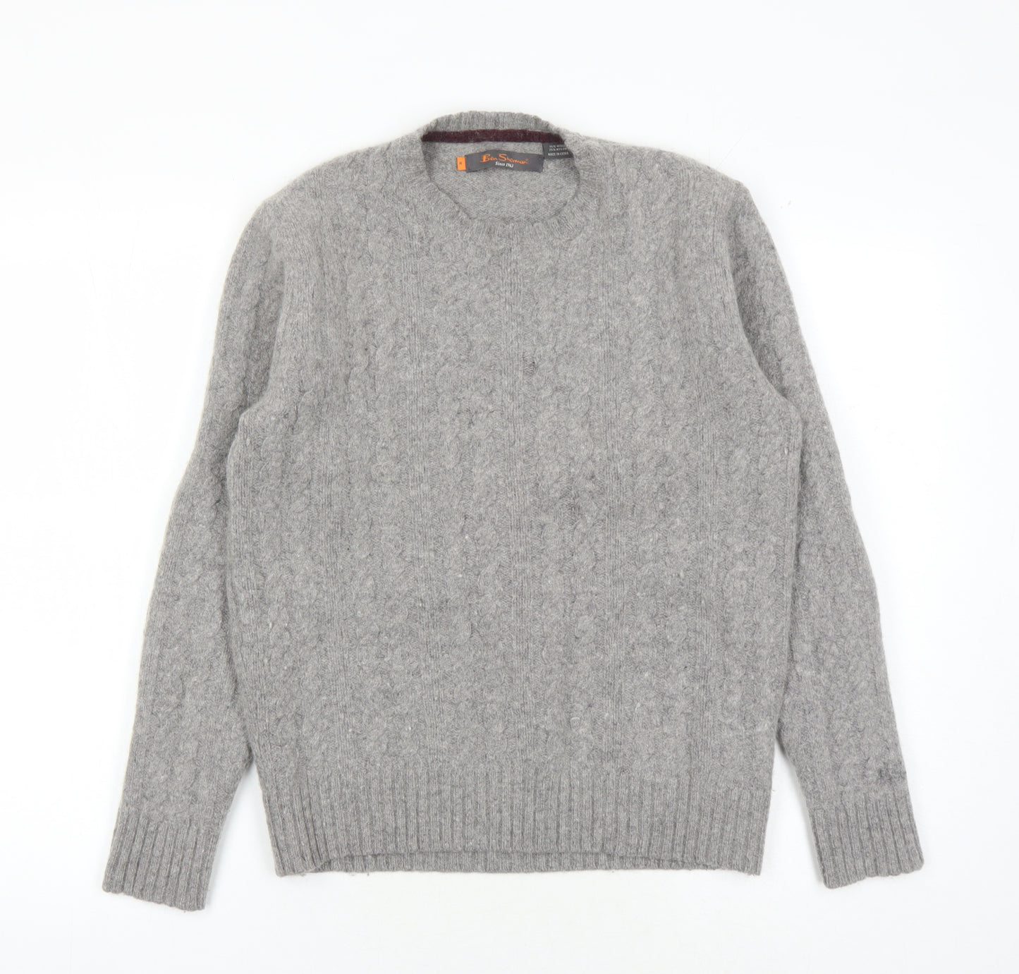 Ben Sherman Men's Grey M Wool Blend Pullover