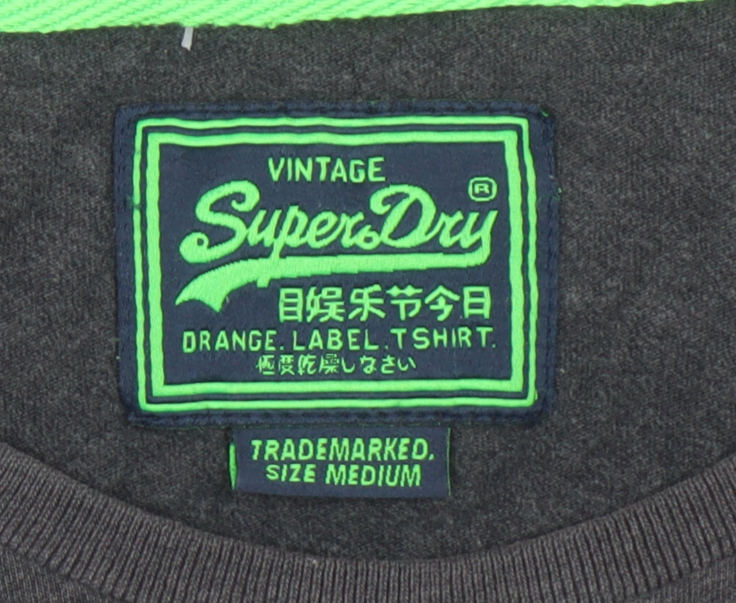 Superdry Men's Grey Regular Crew Neck T-Shirt Size M