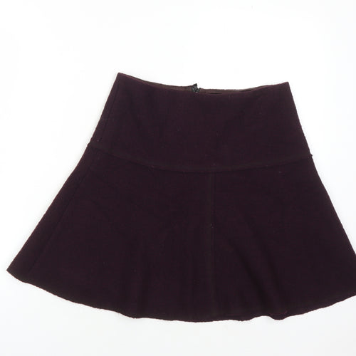 Jigsaw Women's Purple Wool A-Line Skirt Size 8