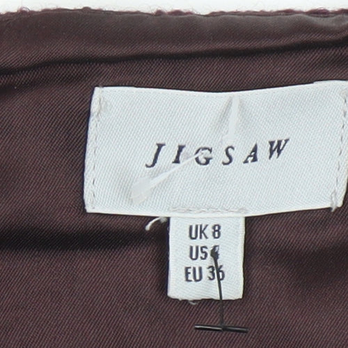 Jigsaw Women's Purple Wool A-Line Skirt Size 8