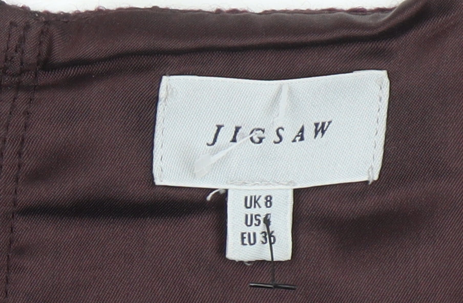 Jigsaw Women's Purple Wool A-Line Skirt Size 8