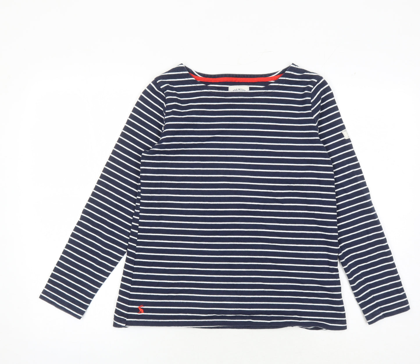 Joules Women's Blue Striped Long Sleeve T-Shirt Size 12