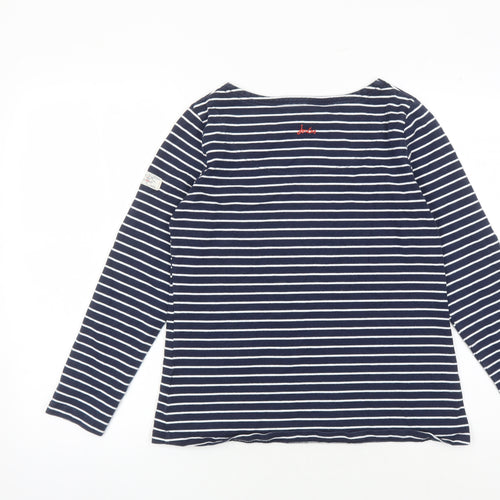 Joules Women's Blue Striped Long Sleeve T-Shirt Size 12