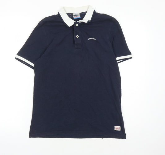 Jack & Jones Men's Blue Polo Shirt Small