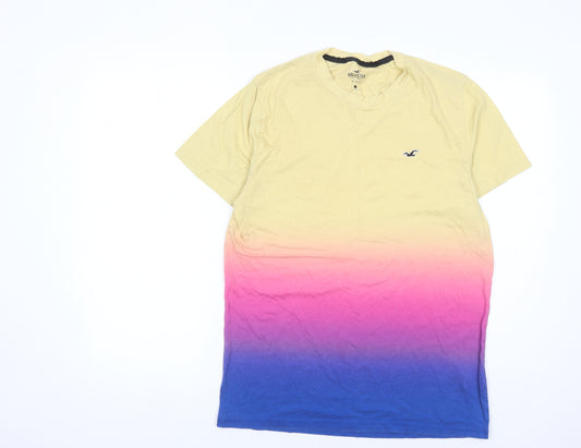 Hollister Men's L Beige Multicoloured Colourblock Tee