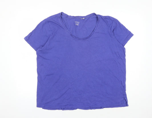 Lands' End Women's Purple V-Neck T-Shirt Size 20