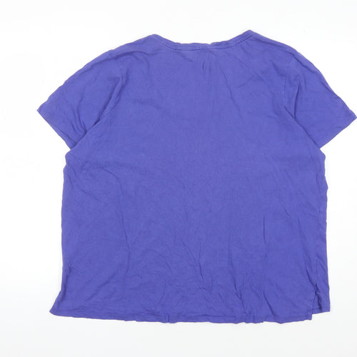 Lands' End Women's Purple V-Neck T-Shirt Size 20