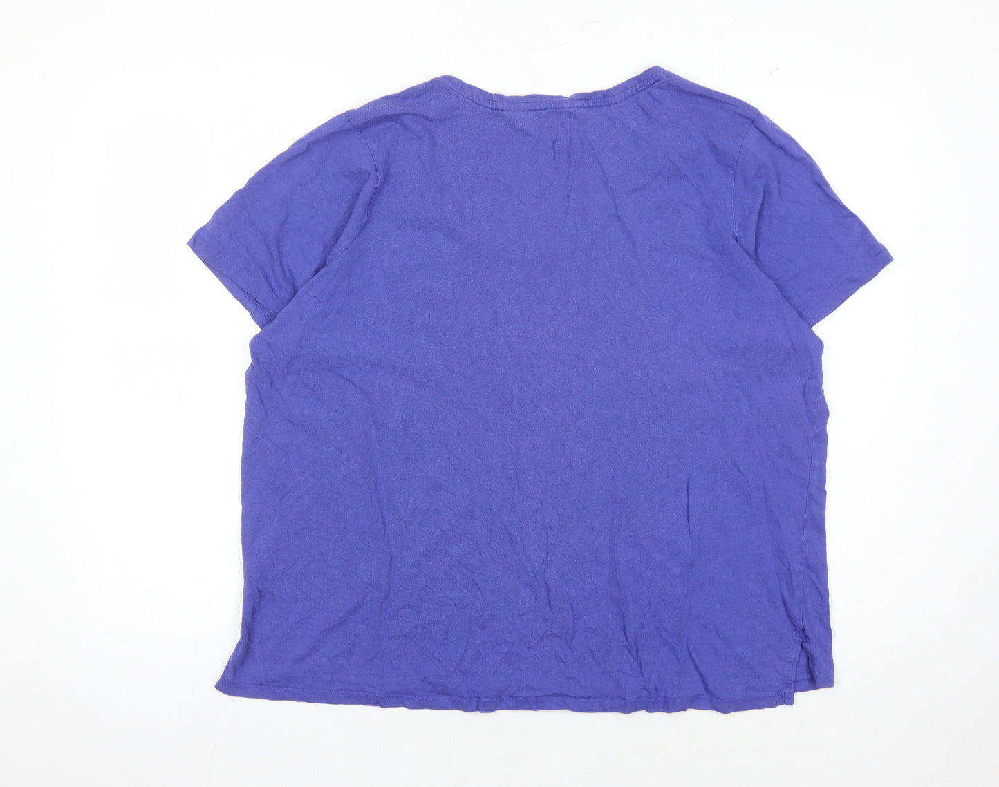 Lands' End Women's Purple V-Neck T-Shirt Size 20