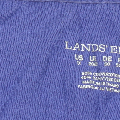 Lands' End Women's Purple V-Neck T-Shirt Size 20