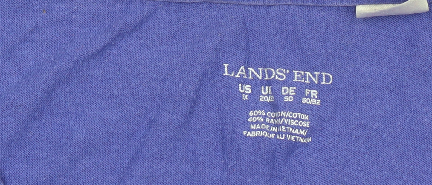 Lands' End Women's Purple V-Neck T-Shirt Size 20