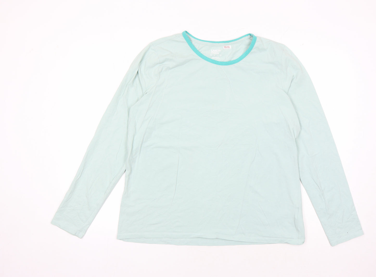 Lands' End Women's Blue Long Sleeve Basic T-Shirt, L