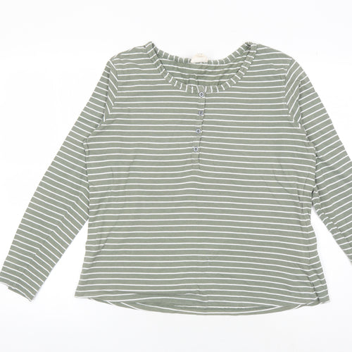 Mountain Warehouse Women’s Green Striped Henley T-Shirt