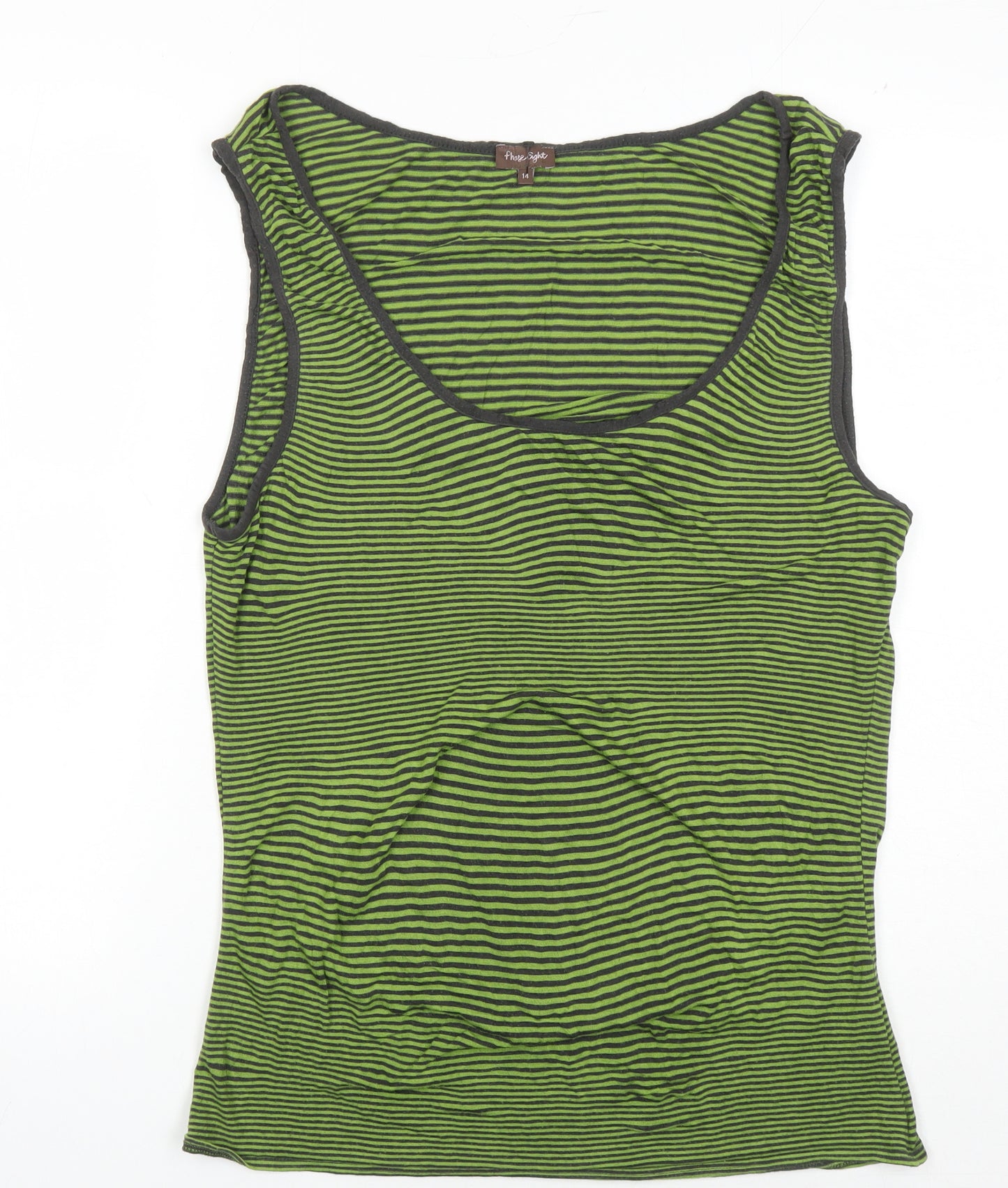 Phase Eight Women's Green Striped Tank Top Size 14