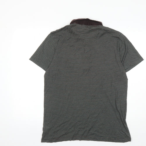 Paul Smith Men’s Brown Striped Polo Shirt 2XL