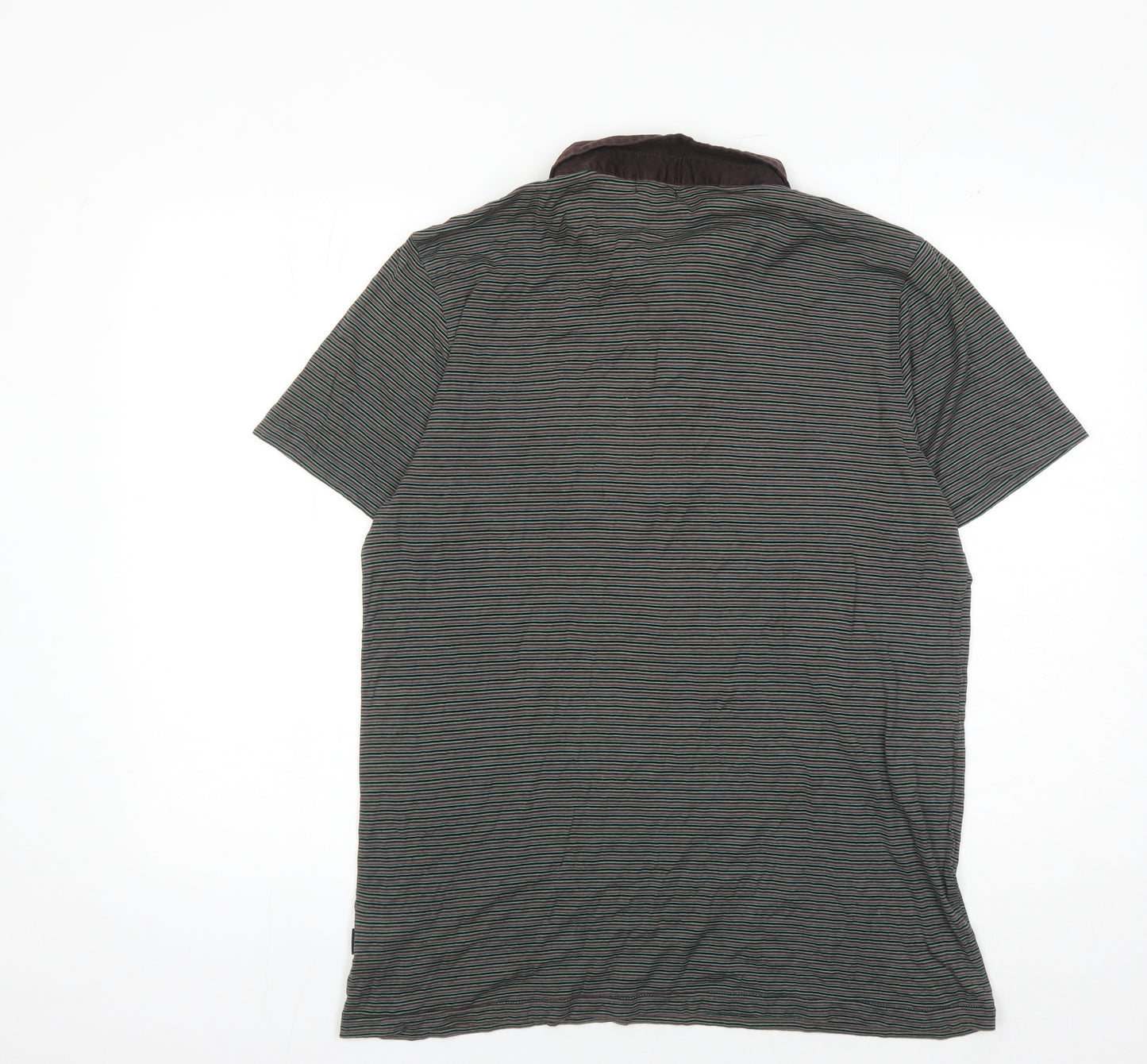 Paul Smith Men’s Brown Striped Polo Shirt 2XL