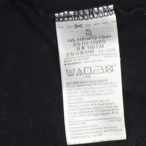 Gap Girls Black Unicorn Graphic Long Sleeve T-Shirt 12-13 Years