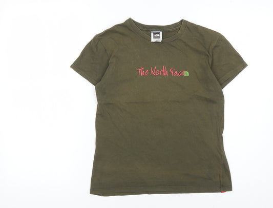 The North Face Women's Green T-Shirt, Medium, Cotton