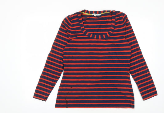 Boden Women Multicoloured Striped T-Shirt Size 16