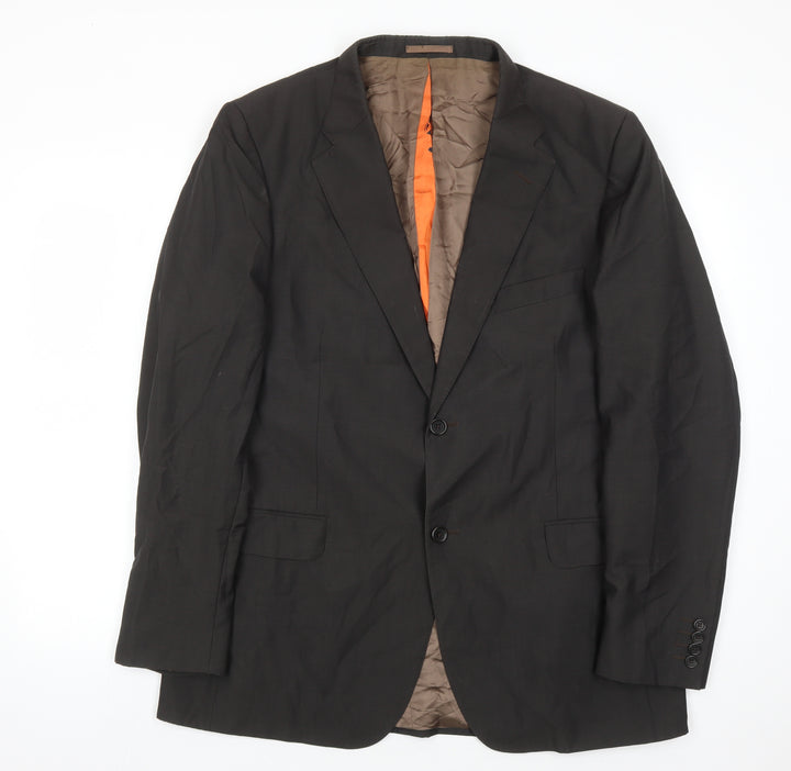 Nigel Hall Men's Black Wool Blazer Size 44 Regular Fit
