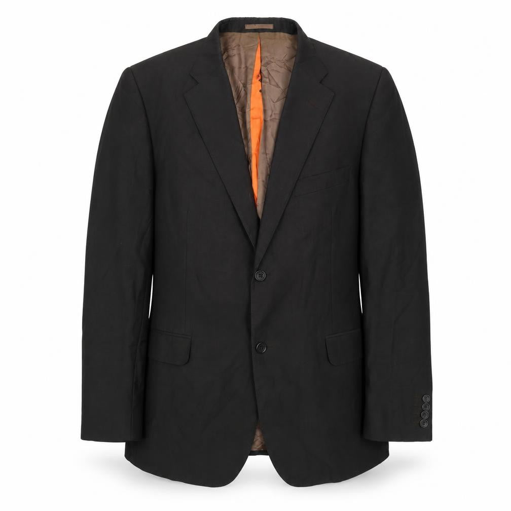 Front view of Nigel Hall Men's Black Wool Blazer, size 44, Regular Fit
